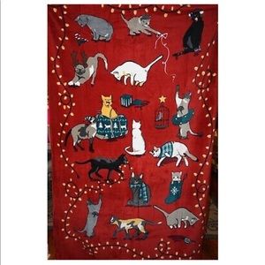 NWT Vera Bradley Holiday Cat Blanket